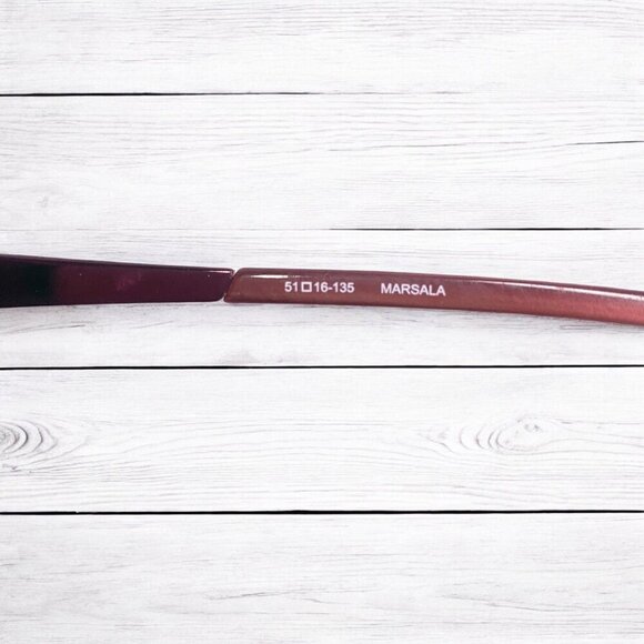 Bulova Alameda Sunglasses Frames Marsala Red Smoky Lenses Protective Case Cloth - Picture 7 of 12